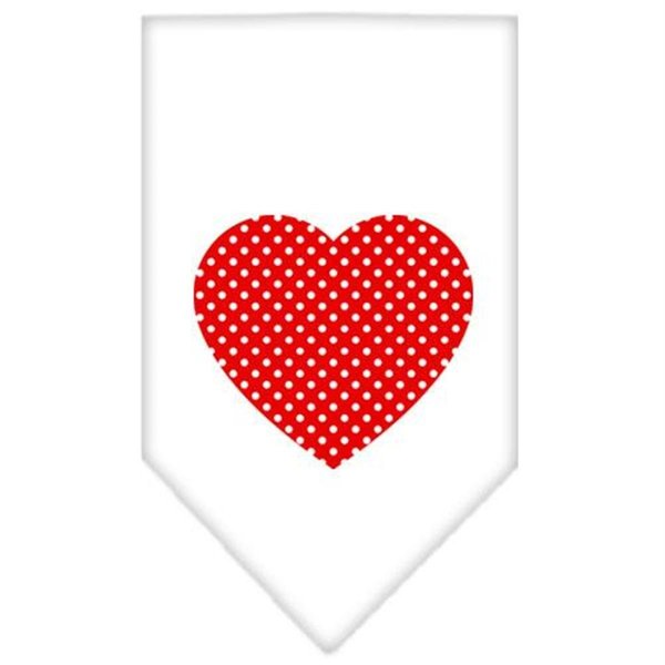Unconditional Love Red Swiss Dot Heart Screen Print Bandana White Large UN797474